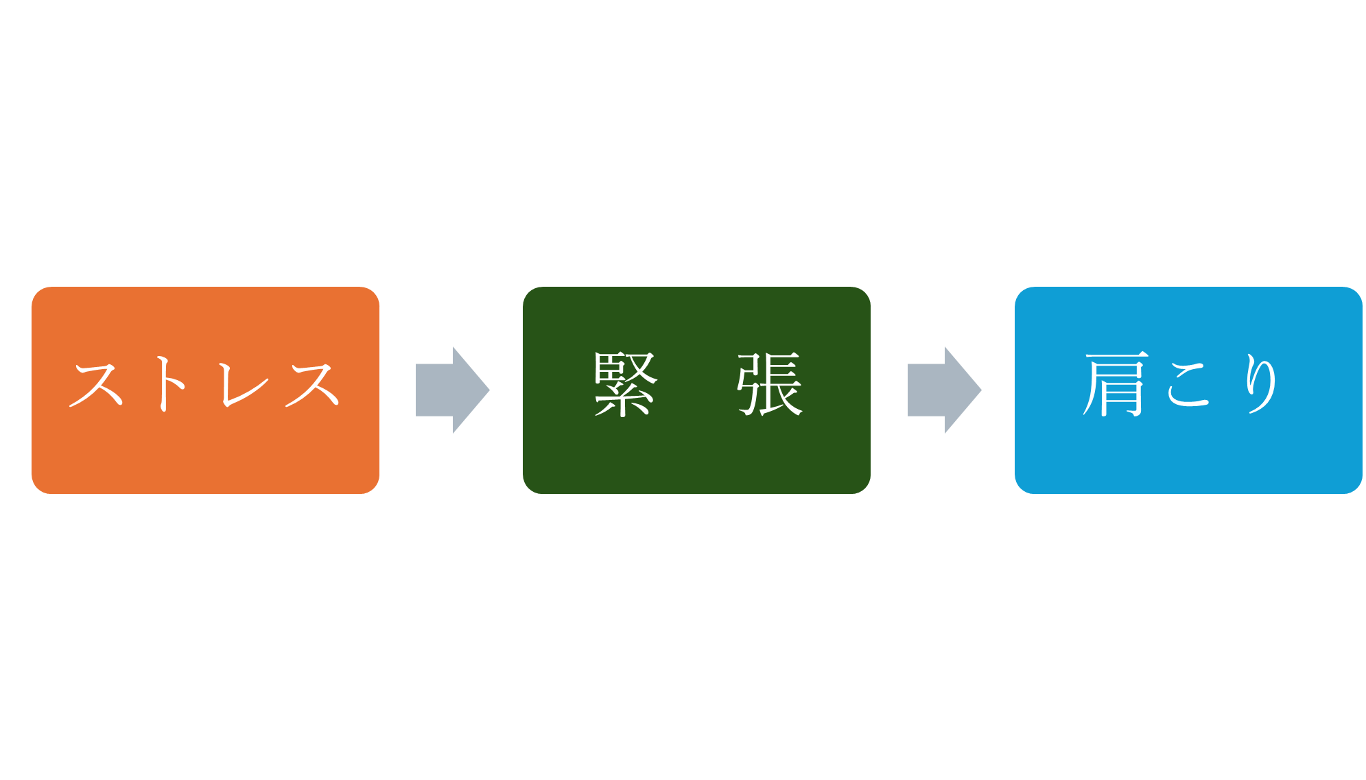ストレスから緊張し肩こりが起こる