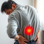 腰痛で苦しんでいる男性